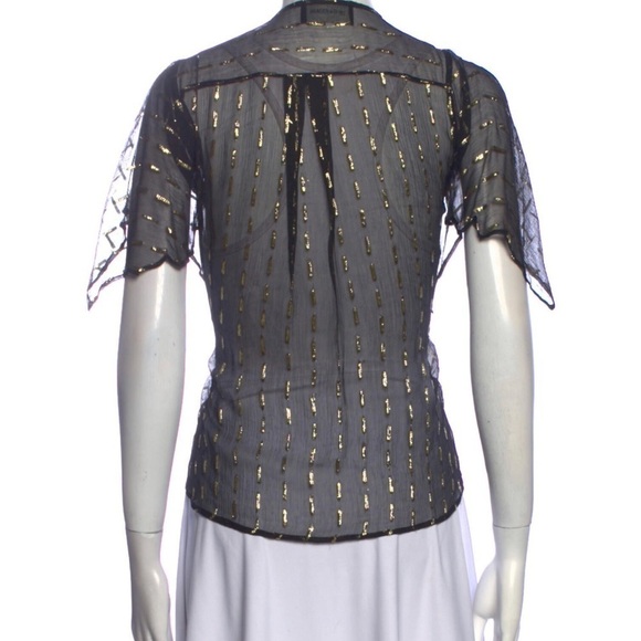 Zadig & Voltaire Tonia Shiny Chiffon top in Black size XS - Picture 8 of 13